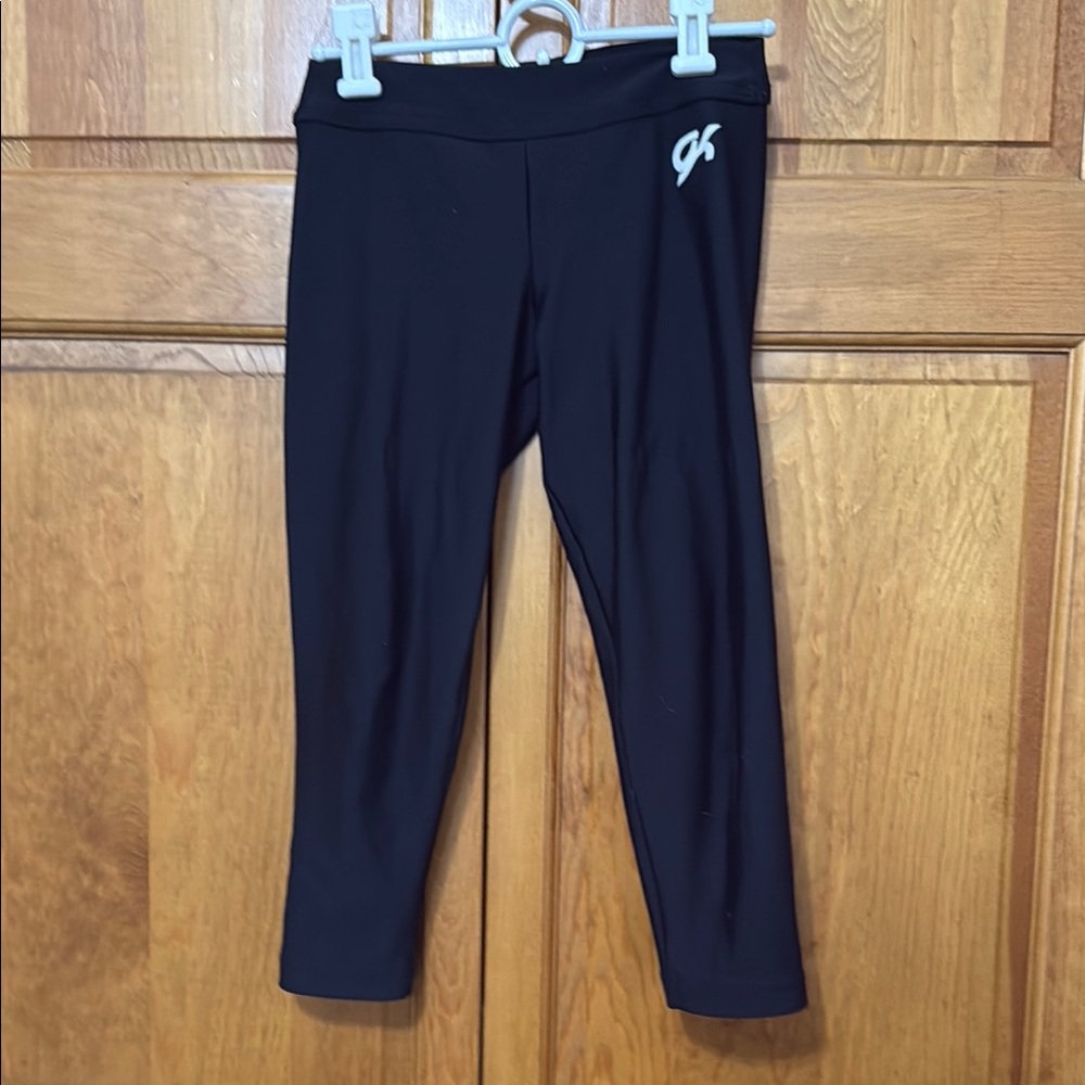 GK Elite Black Fleece Lined Gymnastics Capris Size Adult XS